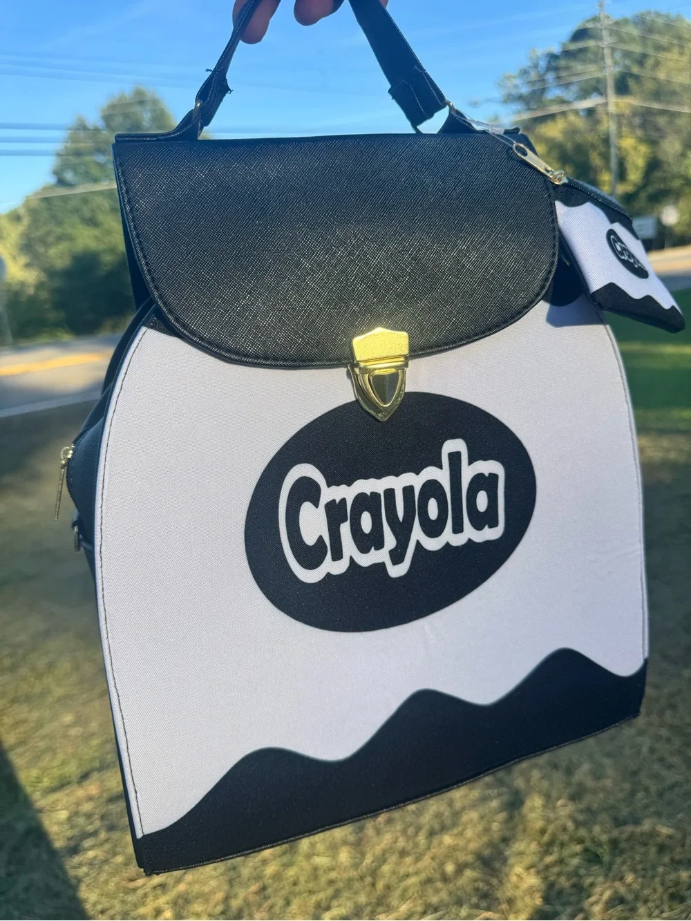 Crayola Black & White Logo Backpack Tote